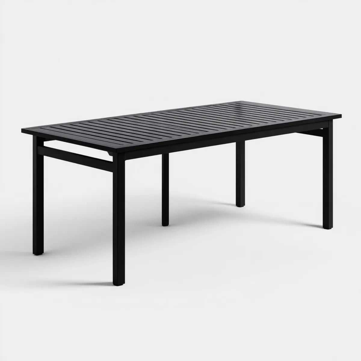 Stół ogrodowy, prostokątny stół ogrodowy czarny 180 x 90 x 75 cm w aluminium