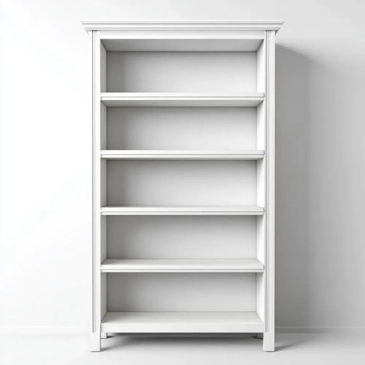 Regał, Biblioteka Biała w MDF z 5 poziomami, 80 x 30 x 170 cm