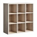 Regał, Biblioteka półka 9 kwadratów w deski z dekoltu Dębowego 90 x 30 x 90 cm
