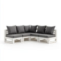 Sofa ogrodowa, Meble ogrodowe w 4 paletach białych i antracytowych w sosnie stałej 240 x 120 x 66 cm