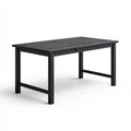 Stół ogrodowy, Prostokątny aluminiowy czarny ogród stolik jadalny 180 x 90 x 75 cm