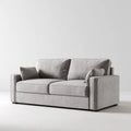 Sofa, 2-fotelowa sofa szara 180 x 90 x 85 cm poliester włącznie prostokątna