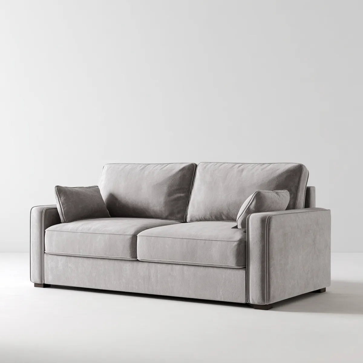 Sofa, 2-fotelowa sofa szara 180 x 90 x 85 cm poliester włącznie prostokątna