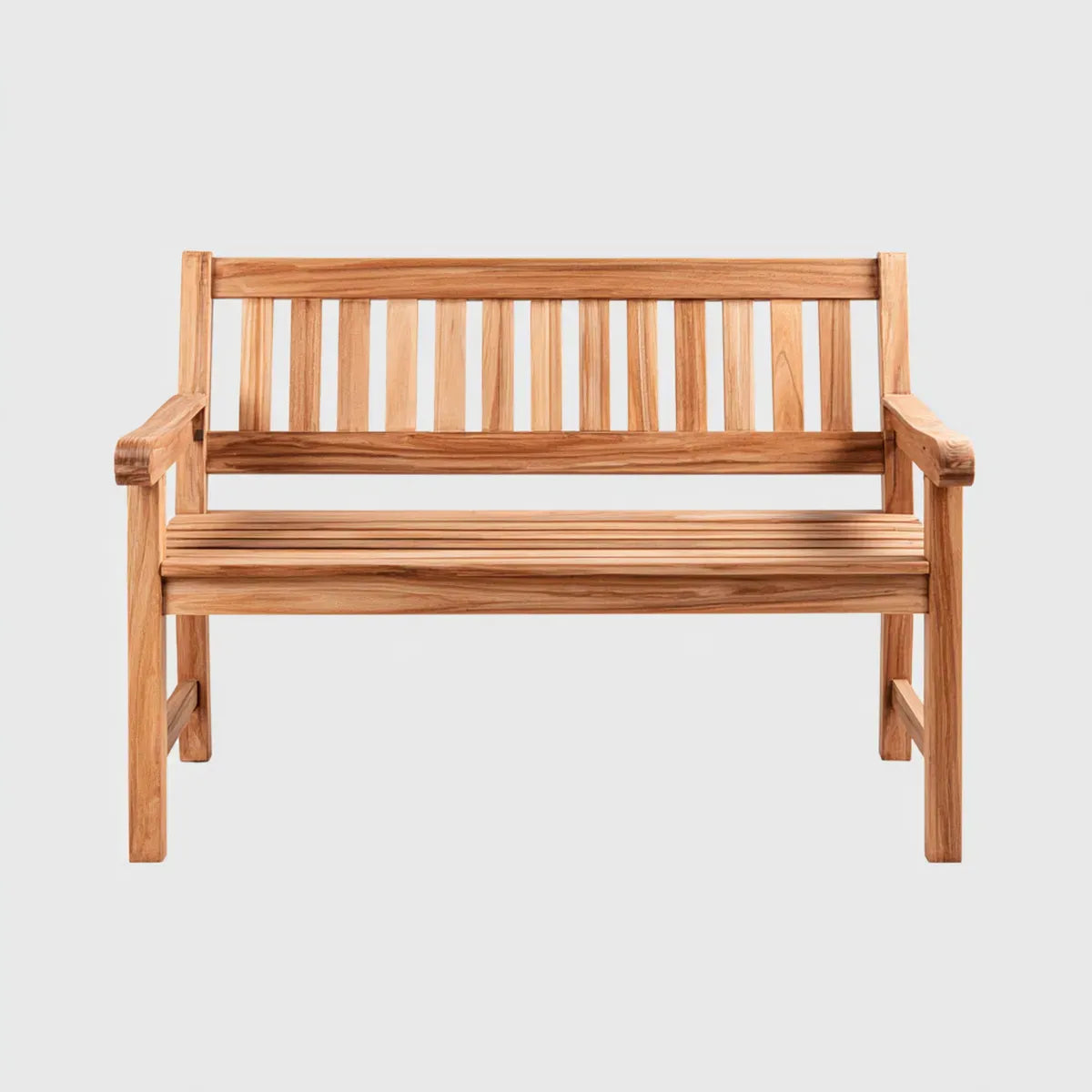 Ławka ogrodowa 2 miejsca w litym drewnie z naturalnego drewna piórowego 120 x 60 x 90 cm