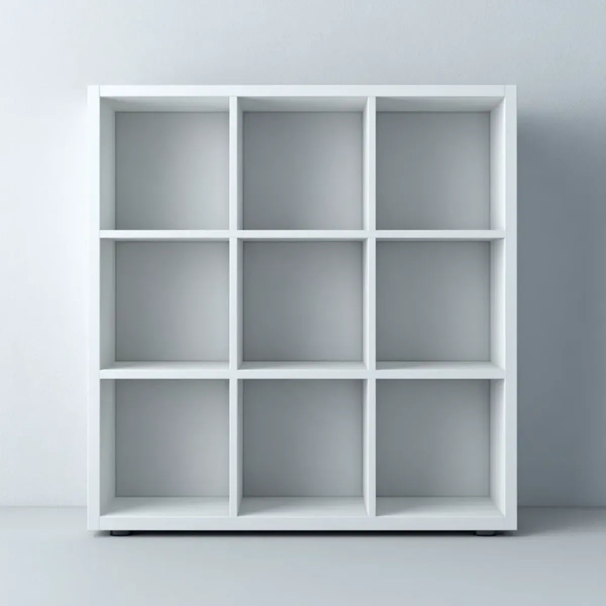 Regał, Łóżka z 9 białymi przegródkami 90 x 30 x 90 cm w prostokątnej płycie wiórowej