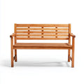 Ławka ogrodowa 2 brązowe miejsca w litym drewnie 120 x 65 x 90 cm