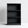 Regał, Czarny 3 poziomy MDF biblioteki 60 x 30 x 120 cm