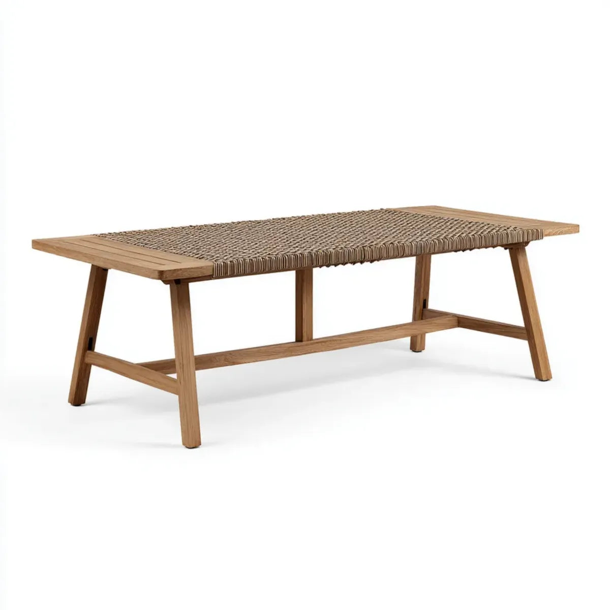 Stół ogrodowy, prostokątny stół ogrodowy 200 x 90 x 75 cm w teku i linie PE