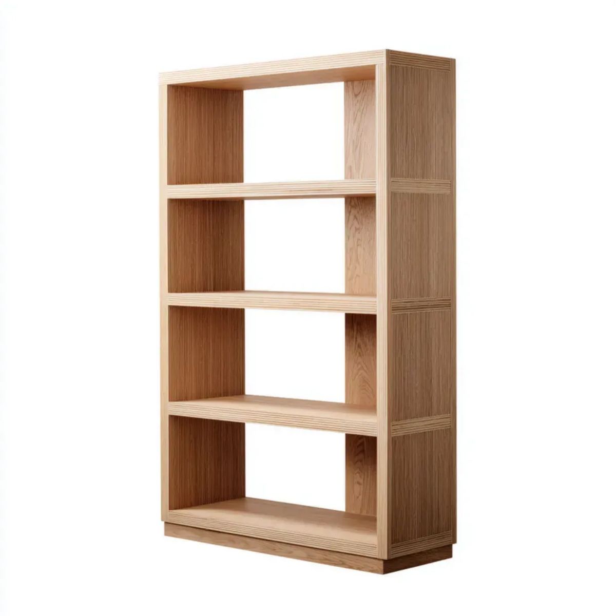 Regał, 4 poziomy liniowe drewniana biblioteka, dąb, 90 x 35 x 180 cm