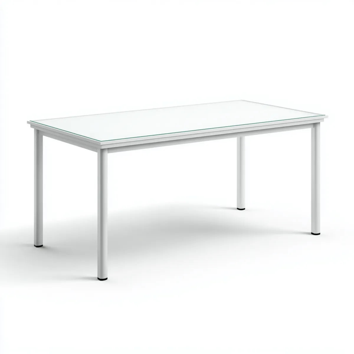 Stół ogrodowy, prostokątny stół ogrodowy 150 x 90 x 74 cm w aluminium i szkła hartowanego