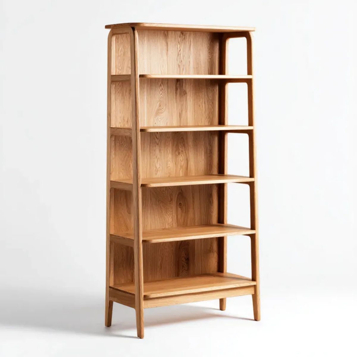 Regał, Biblioteka 5 półek w Dębie Dębowym o barwie naturalnej 80 x 35 x 180 cm