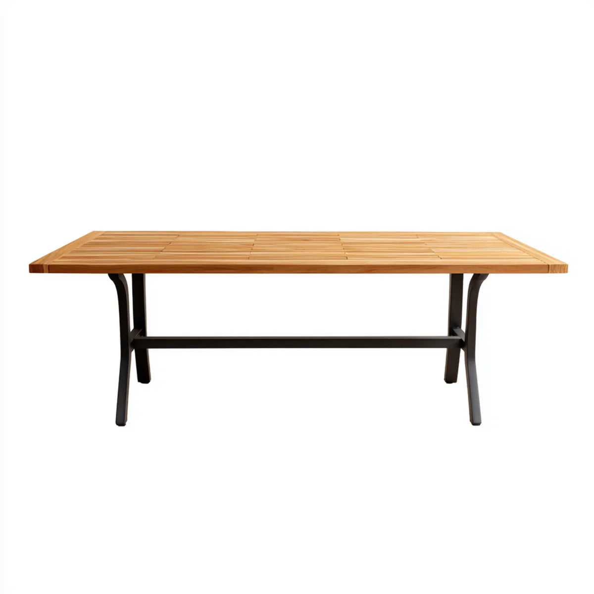 Stół ogrodowy, Prostokątny stół ogrodowy 180 x 90 x 75 cm w litej akacji i drewna stalowego