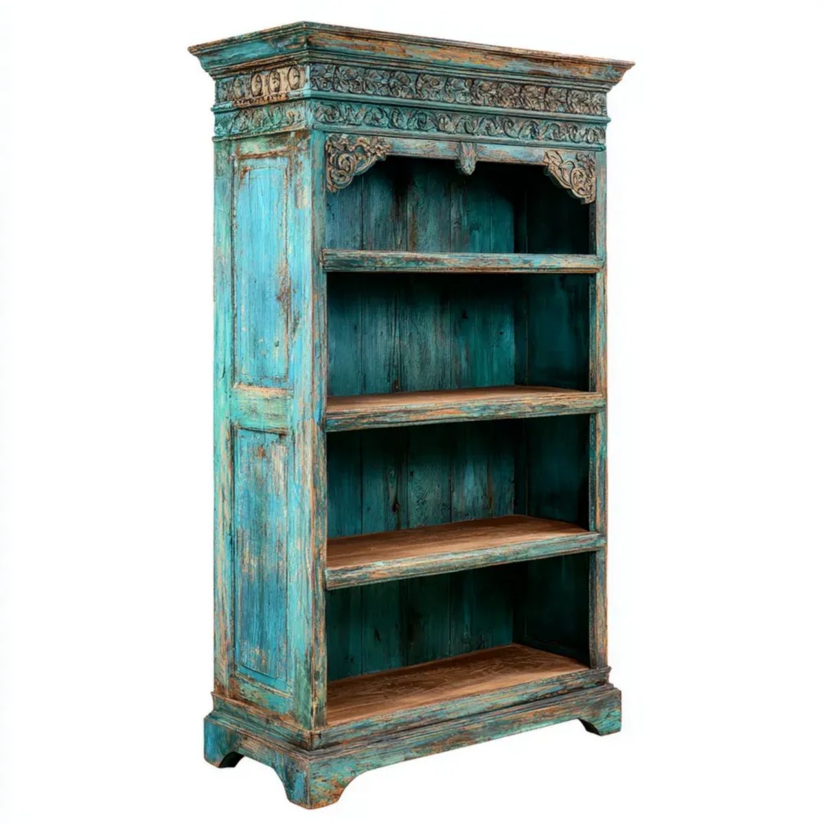 Regał, Otwarta biblioteczka w drewnie brązowy i brązowym brązowy 90 x 40 x 180 cm