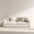 sofa 2-osobowa krem biały 180 x 90 x 85 cm z tapicerką poliestrową prostokątną