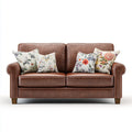 Sofa, 2-kanapa fotela brązowa z PU sztucznej skóry 170 x 88 x 88 cm prostokątna
